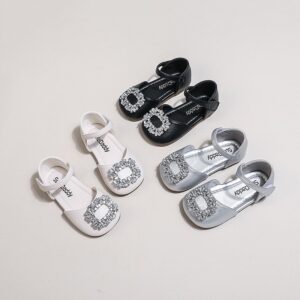 Girls Fashion Rhinestone Flat Princess Shoes