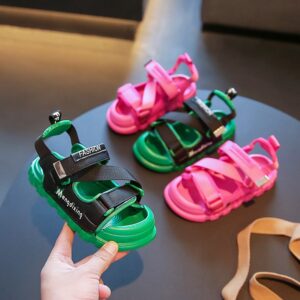 Kids Boys Girls Fashion Casual Letter Velcro Flat Sandals