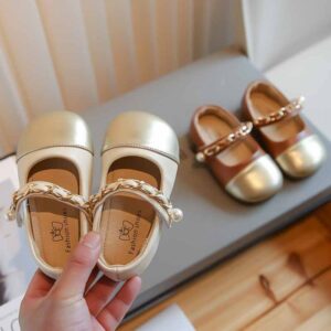 Kids Girls Fashion Casual Cute Round-Toe Velcro Flat Shoes
