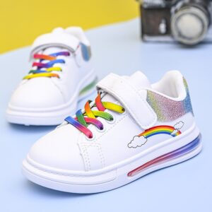 Kids Toddler Girls Boy Fashion Casual Breathable Rainbow Flats