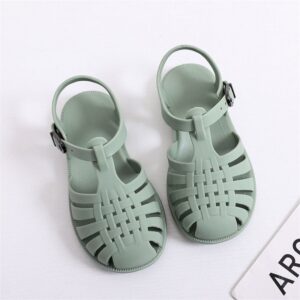 Children Fashion Solid Color Flat Hollow Sandals