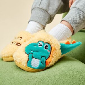 Kids Toddler Girls Boy Fashion Little Dinosaur Home Anti-Slip Cartoon Fur Slippers