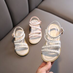 Kids Girls Sweet Pearl Open Toe Princess Sandals