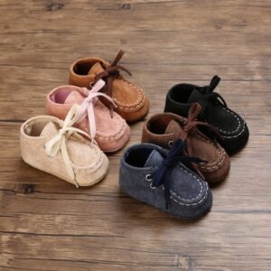 Baby Basic Solid Color Soft Bottom Lace UP First Walkers