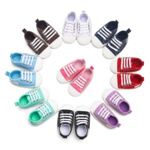 Baby Basic Solid Color Lace Up Soft Bottom First Walkers