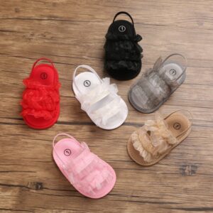Baby Girls Basic Solid Color Lace Non-slip Sandals