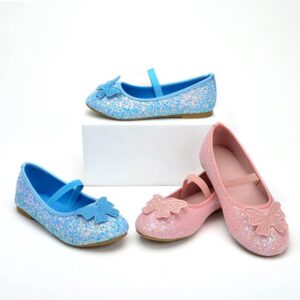 Girls Elegant Butterfly Sequined Decorate Flat Shoes