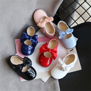 Girls Elegant Bow Decorated Flat Shoes