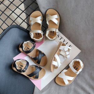 Girls Fashion Cross Vamp Design Comfortable Sandals
