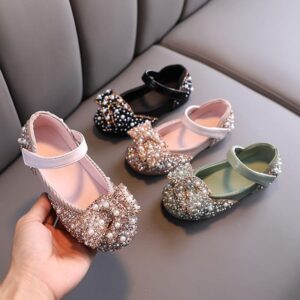 Girls Fashion Bowknot Design Pearl Decoration Sandals