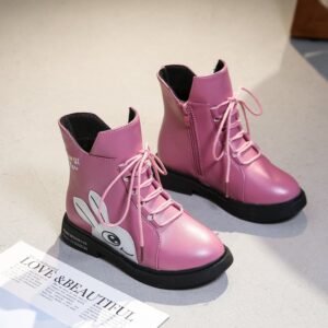 Girls Rabbit Pattern Letter Printed Boots