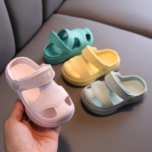 Kids Simple Solid Color Soft Slippers