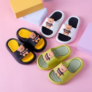 Kids Cute Cartoon Bear Pattern Slippers