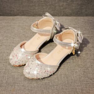 Girls Non-slip Rhinestone Decor Performance High Heel Sandals
