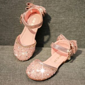 Girls Summer Rhinestone Decor Princess Sandals