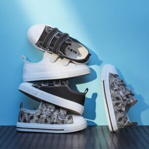 Kids Unisex Fashion Casual Dinosaur Print Velcro Low Top Canvas Shoes