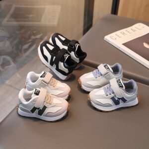 Kids Unisex Spring And Autumn Leisure Sports Versatile Lace-Up Velcro Sneakers