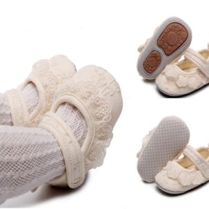 Kids Girls Velcro Lace Cloth Solid Color Toddler Shoes