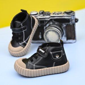 Children Kids Baby Fashion Boys Girls Pu Leather Casual Shoes