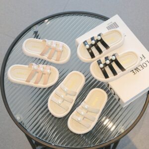 Children Kids Baby Fashion Girls Pearl Outerwear Slippers Shoes