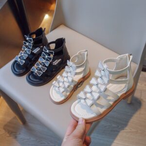 Children Kids Baby Fashion Girls Cute Pearl Bowknot Princess Sandals Shoes