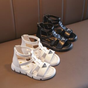 Children Kids Baby Fashion Girls Soft Sole Princess Zipper Sandals Shoes