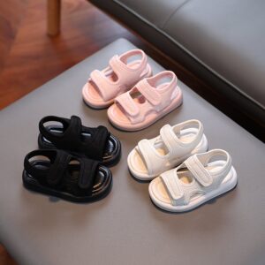 Children Kids Baby Fashion Girls Boys Solid Color Soft Bottom Sandals Shoes