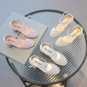 Children Kids Baby Fashion Girls Rhinestone Low Heel Princess Shoes
