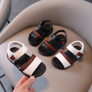 Children Kids Baby Fashion Girls Boys Casual Stripes Non-Slip Sandals Shoes
