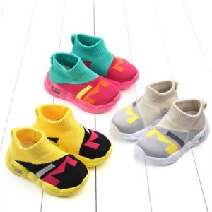 Toddlers Newborn Baby Fashion Girls Boys Color Blocking Soft Bottom Sports Casual Breathable Shoes