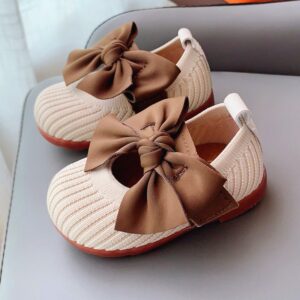 Children Kids Toddlers Girls Bow Princess Flats Shoes