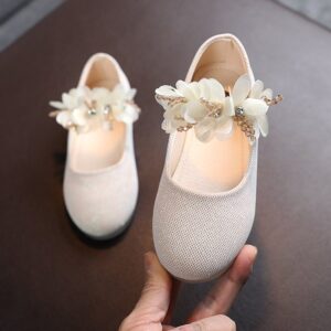Kids Toddler Girls Fashion Solid Rhinestone String Flats