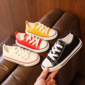 Kids Toddler Girls Boy Fashion Low-Top Canvas Lace-Up Flats