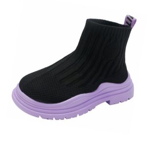 Kids Fashion Color-Soled Knitted Breathable Short Boots