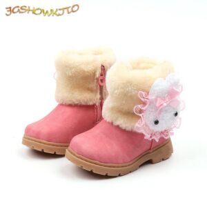 Kids Baby Girl Fashion Rabbit Head Warm Plush Snow Boots