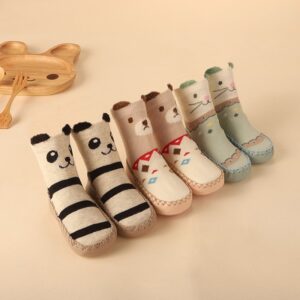 Baby Cute Cartoon Pattern Knitted Anti Slip Soft Bottom Floor Socks First Walkers