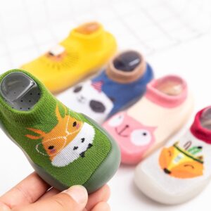 Baby Cute Cartoon Pattern Knitted Anti Slip Soft Bottom Floor Socks First Walkers
