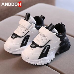 Kids Casual Color Blocking Letter Pattern Breathable Velcro Sneakers
