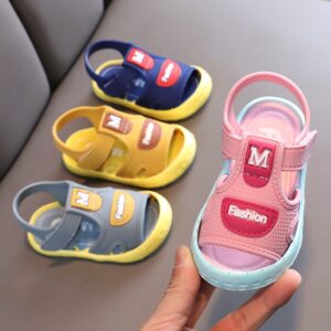 Kids Casual Letter Pattern Soft Bottom Velcro Sandals