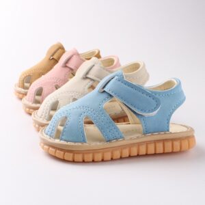 Baby Basic Solid Color Soft Bottom Non-slip Velcro Sandals