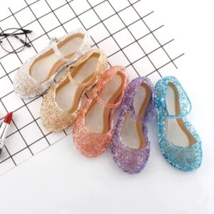 Girls Basic Solid Color Flower Princess Sandals