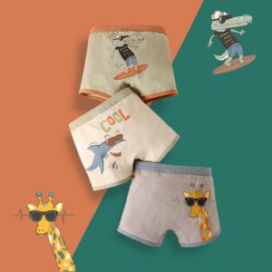 Kids Toddler Boys Cute Cartoon Print Underwear Boxer Pants Sets