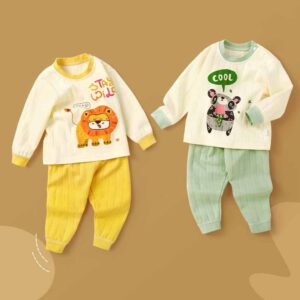 Kids Toddler Boys Girls Spring Autumn Casual Cute Cartoon Print Long Sleeve T-Shirt Trousers Sets