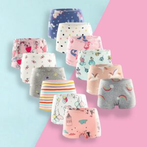 Kids Toddler Girls Cute Cartoon Print Underwear Cotton Boxer Pants