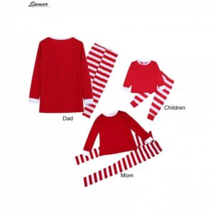 Kids Toddler Boys Girls Casual Cute Christmas Long Sleeve Round Neck Top Stripe Trousers House Pajamas Sets