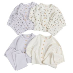Toddler Baby Infant Girls Long Sleeves Tops And Pants 2pcs Set Pajamas