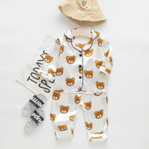 Kids Long Sleeves Cartoon Printed Tops And Pants Set