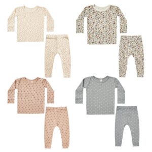 Kids Casual Round Neck Long Sleeve All Over Print Top And Pants Pajama Set