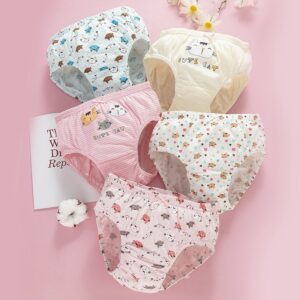 5pcs/set Girls Cute Cartoon Cotton Underwear