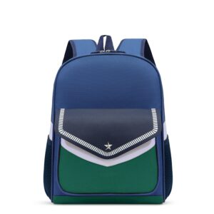 Children Fashion Girls Boys Color Matching Canvas Backpack School Bag